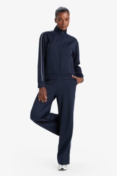 DeFactoFit Slim Fit Stand Collar Zippered Cardigan