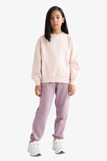 Қыздарға релакс пішімі дөңгелек жаға Свитер