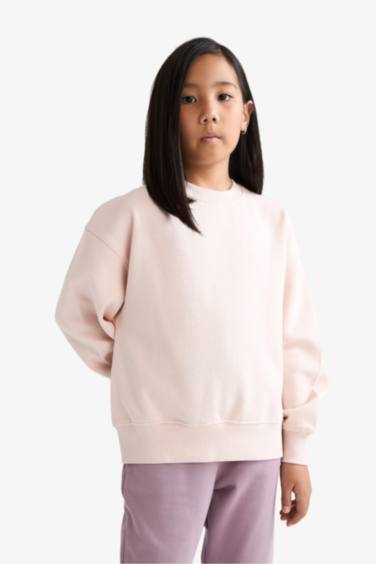 Қыздарға релакс пішімі дөңгелек жаға Свитер