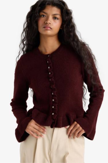 Regular Fit Crew Neck Knitwear Cardigan