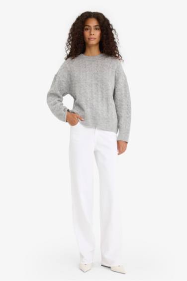 Oversize Fit Crew Neck Knitwear Pullover
