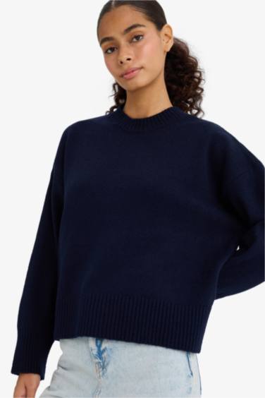 Oversize Fit Crew Neck Knitwear Pullover