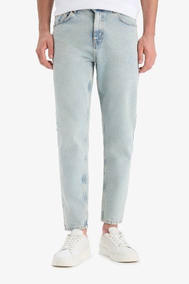 %100 Pamuk 90's Slim Fit Dar Kalıp Yüksek Bel Dar Paça Jean Yıkamalı Pantolon