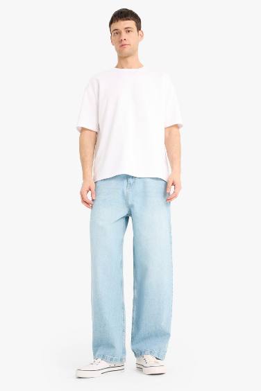 Wide Leg Denim Trousers