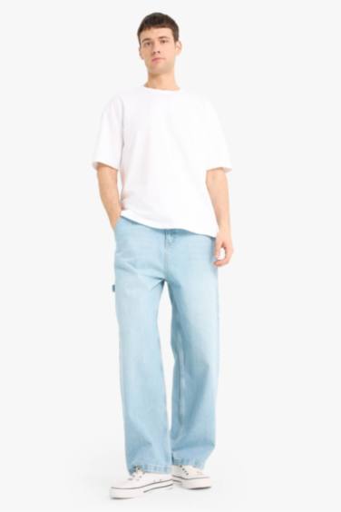 Wide Leg Denim Trousers