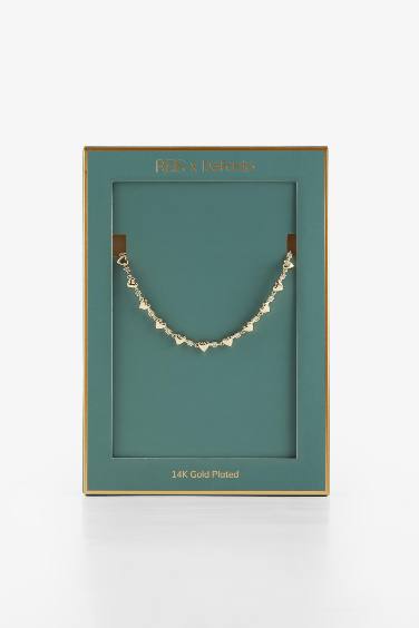 Reis x DeFacto 14 Ayar Altın Kaplama Amore Shine Kadın Kalpli ve Taşlı Gold Kolye