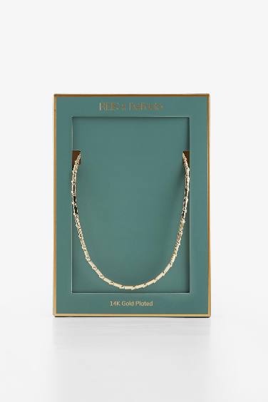 Reis x DeFacto 14 Ayar Altın Kaplama Elegante Curva Kadın Taşlı Gold Kolye