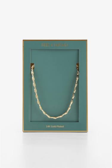 Reis x DeFacto 14 Ayar Altın Kaplama Li Verde Kadın Düğüm Taşlı Gold Kolye