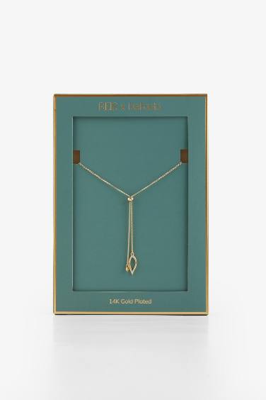 Reis x DeFacto 14 Ayar Altın Kaplama Twilight Spark Kadın Sallantılı Gold Damla Y Kolye