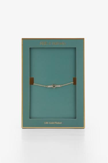 Reis x DeFacto Gold Plated Heart and Stone Gold Bracelet