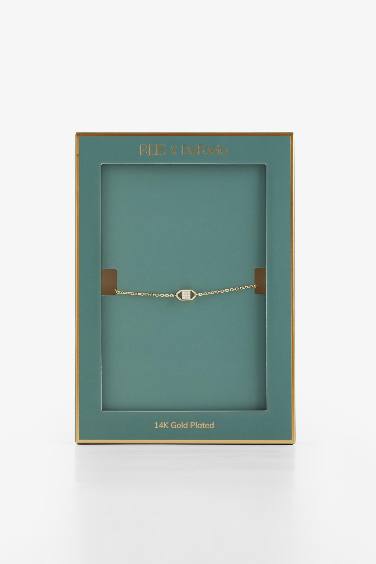 Reis x DeFacto 14 Ayar Altın Kaplama Luce Touch Kadın Taşlı Gold Bileklik