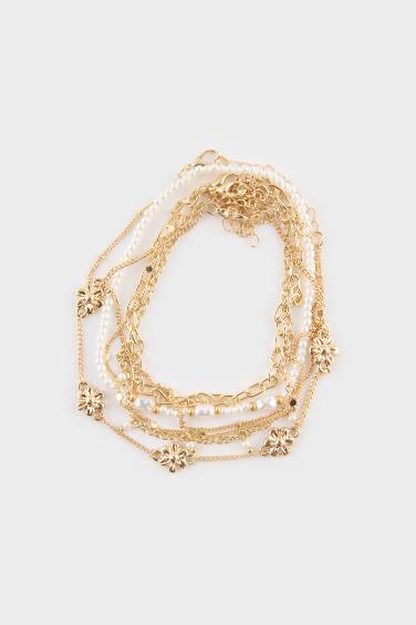 طقم 6 أساور كاحل ذهبية نسائي