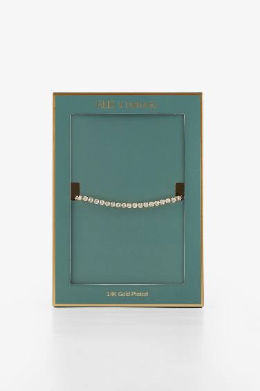 Reis x DeFacto 14 Ayar Altın Kaplama Pure Glow Kadın Taşlı Su Yolu Gold Bileklik