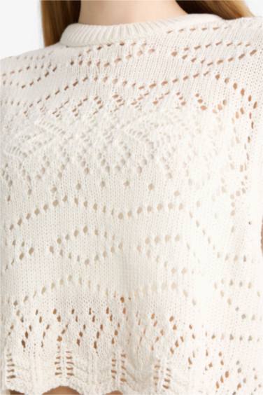 Slım Fıt Bisiklet Yaka Yelek - Görsel 5