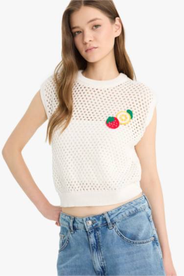 Coool қалыпты пішім дөңгелек жаға Жилет