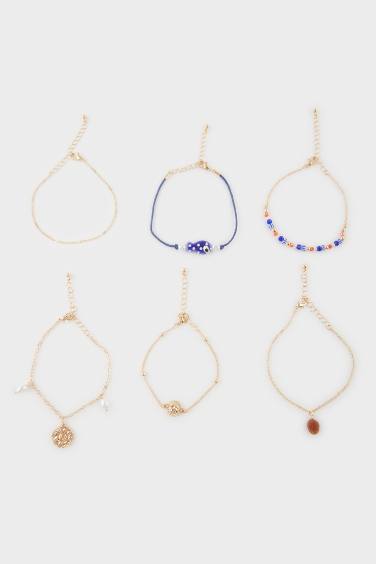 طقم 6 أساور ذهبية نسائي