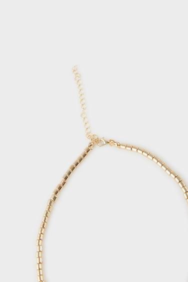 قلادة نسائي بخرز ملون احمر - قطعتين