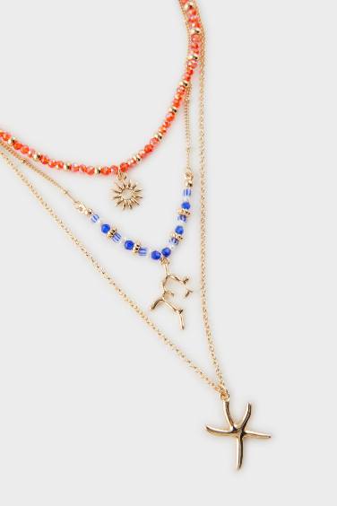 Woman 3 Piece Gold shellfish Necklace