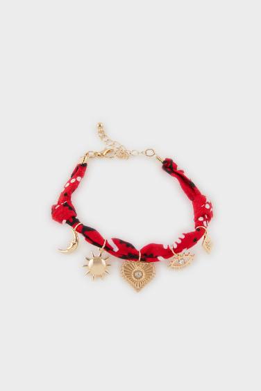 Woman Red Gold Charm Necklace
