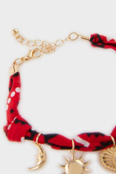 Woman Red Gold Charm Necklace