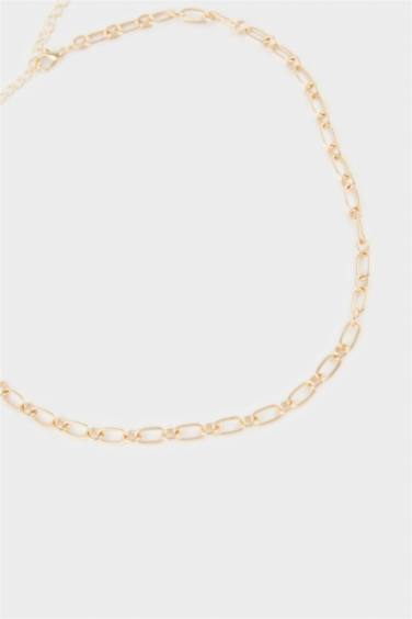 Woman 2 Piece Blue and Gold Necklace