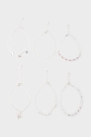 Woman 6 Piece Silver Bracelet