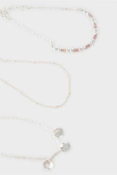 Woman 6 Piece Silver Bracelet