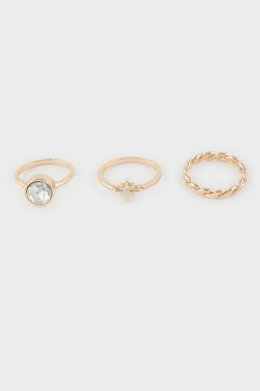 Woman 3 Piece Gold Ring