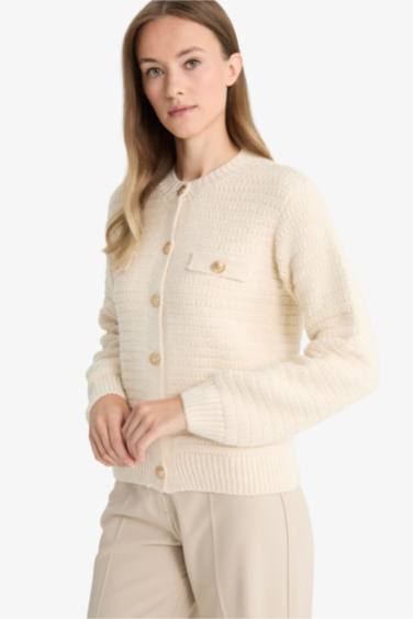 Regular Fit Crew Neck Knitwear Cardigan