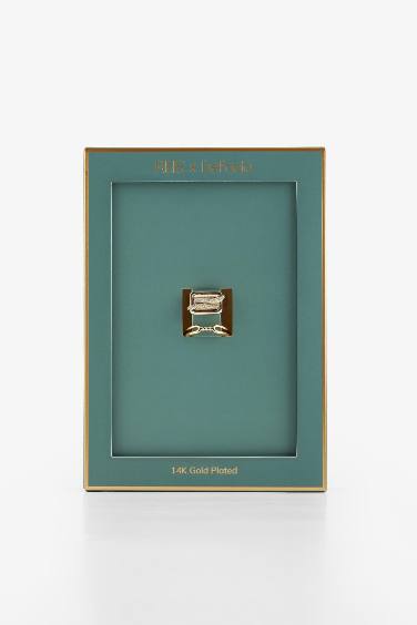 Reis x DeFacto 14 Ayar Altın Kaplama Essenza Duo Kadın 2'li Taşlı Gold Yüzük