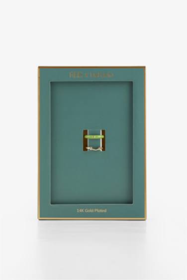 Reis x DeFacto 14 Ayar Altın Kaplama Pistacchio Glow Kadın 2'li Yeşil Gold Yüzük