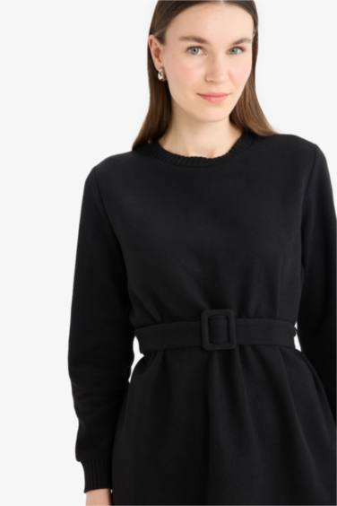 Regular Fit Thessaloniki Fabric Crew Neck Long Sleeve Tunic