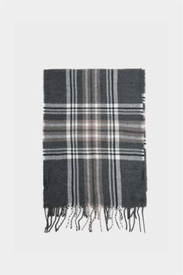 Клетчатый тканый шарф для мужчин