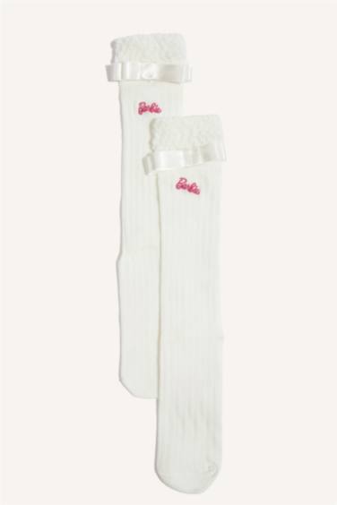 Kız Çocuk Barbie Pamuklu Diz Altı Okul Çorabı