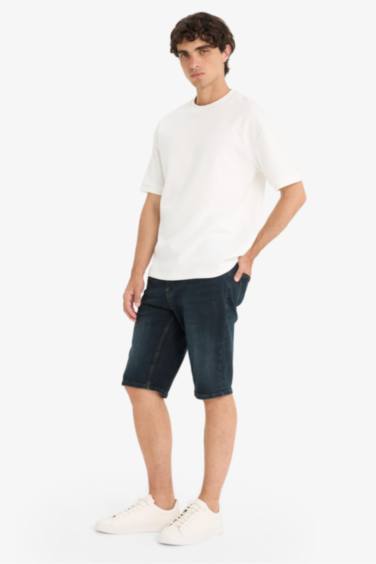 Slim Fit Denim Bermuda Shorts