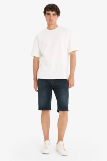 Slim Fit Denim Bermuda Shorts