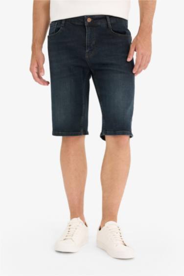 Slim Fit Denim Bermuda Shorts