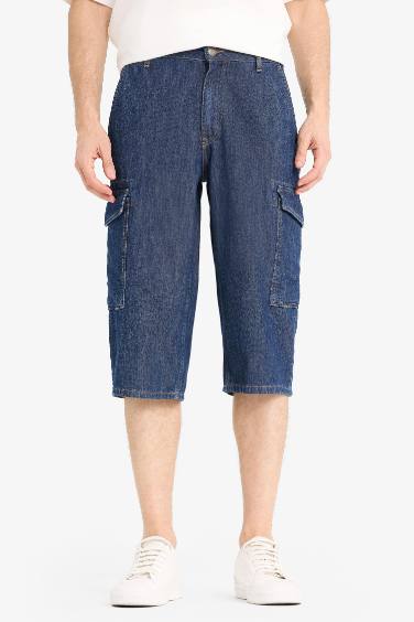 %100 Pamuk Regular Fit Jean Bermuda Şort