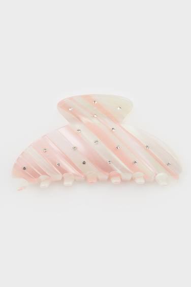 Pince à cheveux dorée effet nacré pour femme