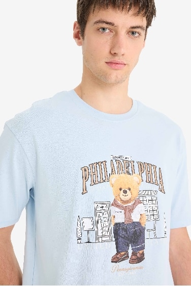 Cotton Boxy Fit Crew Neck Printed T-shirt