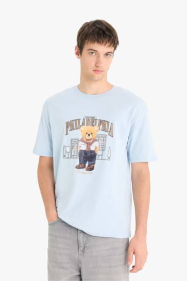 Cotton Boxy Fit Crew Neck Printed T-shirt