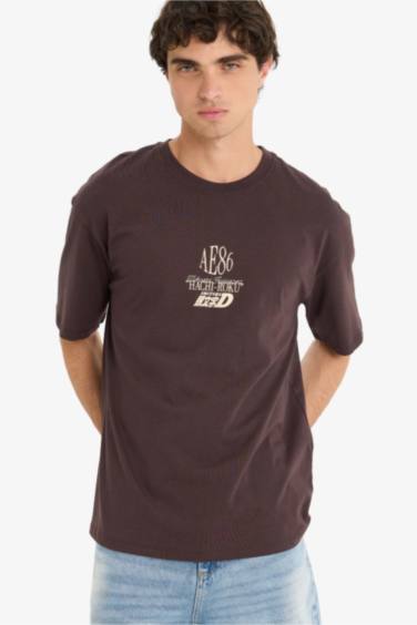 تيشيرت نص ردن قطن اوفر سايز بياخة مستديرة