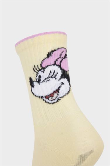 Kız Çocuk Disney Mickey & Minnie 3'lü Pamuklu Uzun Çorap