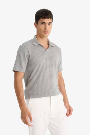 Knitwear Look Polo T-Shirt