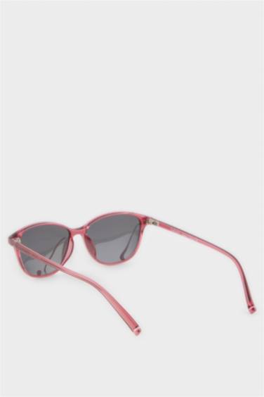 Yuvarlak Bordo Plastik Çerçeve Siyah Cam Polarize Güneş Gözlüğü Kız Çocuk