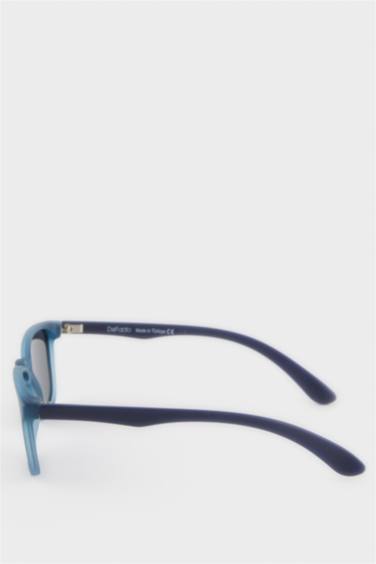 Erkek Çocuk Yuvarlak Mavi Plastik Çerçeve Siyah Cam Polarize Güneş Gözlüğü