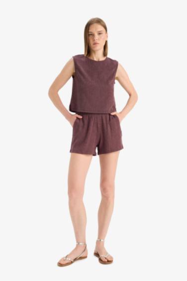 Short en tissu froissé Coupe régulière