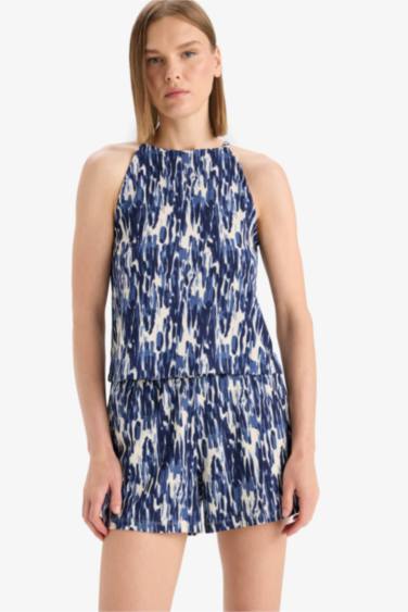 شورت منسوج قصة عادية بجيب