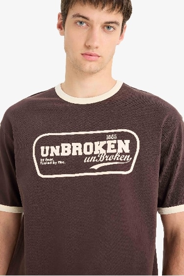 Cotton Boxy Fit Crew Neck Printed T-Shirt