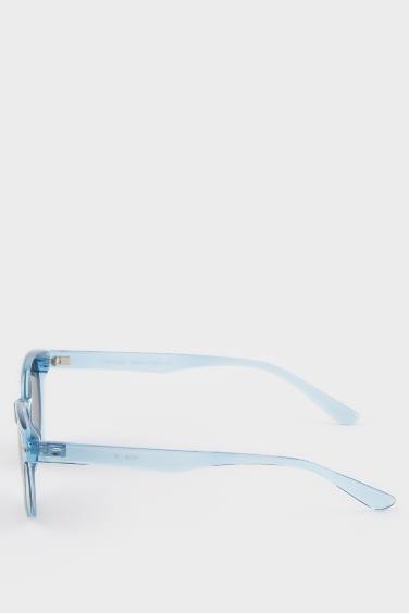 Erkek Çocuk Yuvarlak Mavi Plastik Çerçeve Siyah Cam Polarize Güneş Gözlüğü